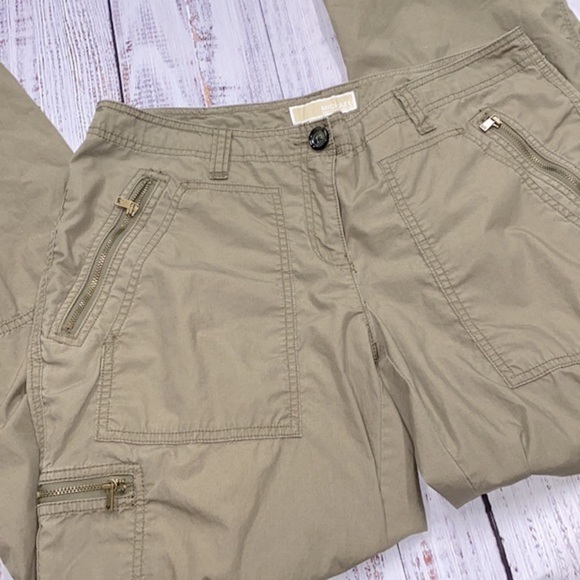 Michael Kors olive green wide leg cargo pants size 10 - Picture 5 of 9
